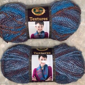 2 Lion Brand Textures Yarn  Mountain Dawn Lot of 3 oz Each 149 Yds